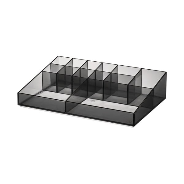 Mat crni kupaonski kozmetički organizator od reciklirane plastike Cosmetic Station - iDesign-image-2