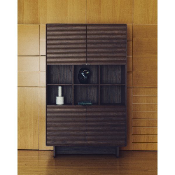 Tamno smeđi ormarić u dekoru oraha 100x163x40 cm Norlen – Kave Home-image-3