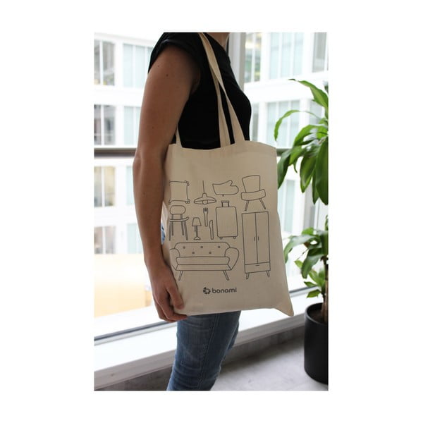 Krem platnena torba Bonami-image-3