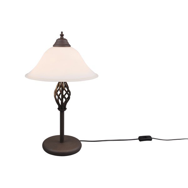Tamno smeđa stolna lampa sa staklenim sjenilom (visina 50 cm) Rustica – Trio-image-3