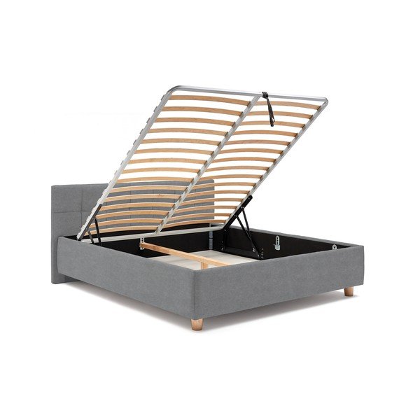 Plavo-sivi bračni krevet s podnicama i prostorom za odlaganje ProSpánek Leda, 180 x 200 cm-image-4