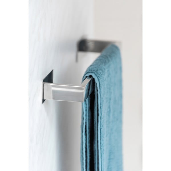 Samoljepljiv držač za ručnike od nehrđajućeg čelika u sjajno srebrnoj boji Genova – Wenko-image-1