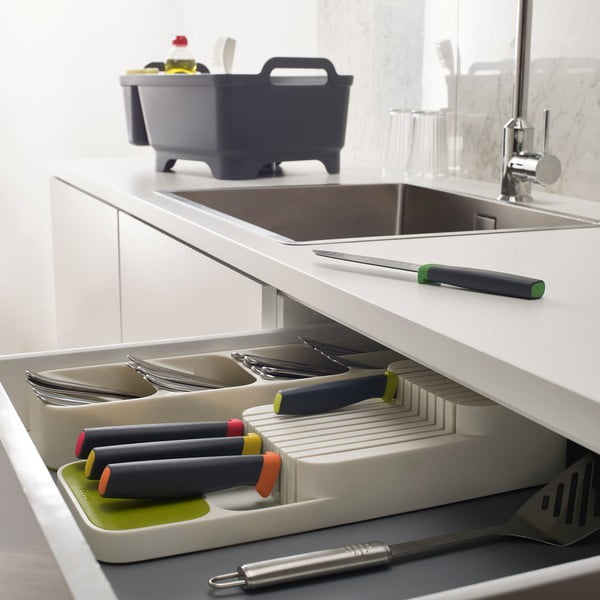 Bijelo-zeleni kompaktni držač za pribor Joseph Joseph DrawerStore-image-1