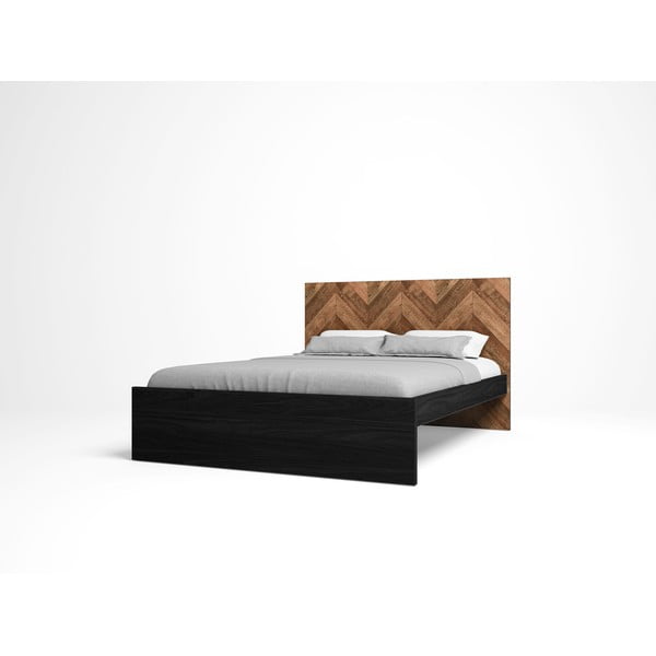 Crni/natur bračni krevet 160x200 cm Gio – Marckeric-image-3