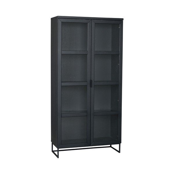 Crna vitrina od hrastovog drveta 95x195 cm Everett - Rowico-image-2