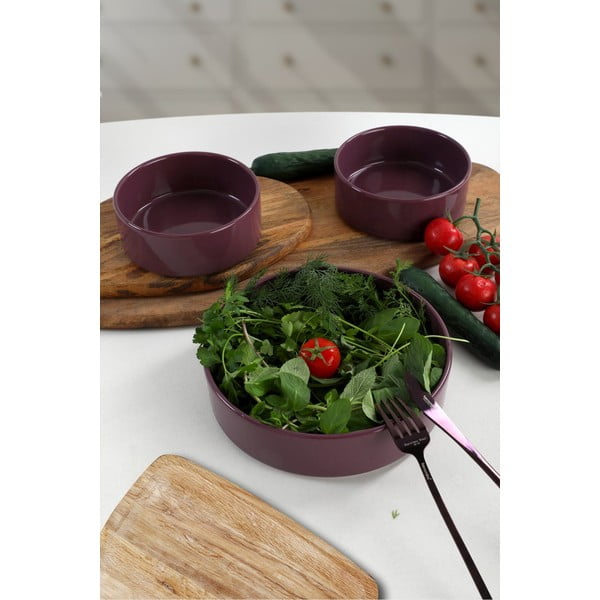 Set od 3 ljubičaste keramičke zdjele My Ceramic, ø 21 cm-image-1