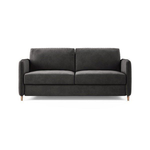 Tamno siva baršunasti sofa za spavanje 184 cm – Micadoni 