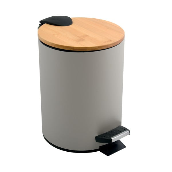 Smeđe-siva željezna kanta za smeće s pedalom 5 l   Adonis – Spirella