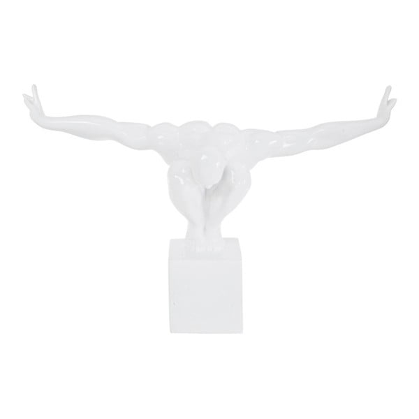 Bijeli ukrasni kip Kare Design Atlet, 43 x 29