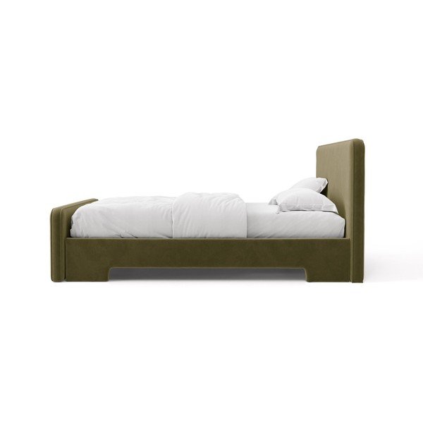 Svijetlo zeleni tapecirani bračni krevet s podnicom 160x200 cm Eda – Micadoni -image-3