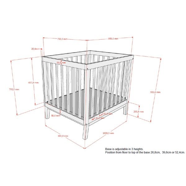 Bež putni krevetić od masivnog bora 95x75 cm Sezane – Vipack-image-3