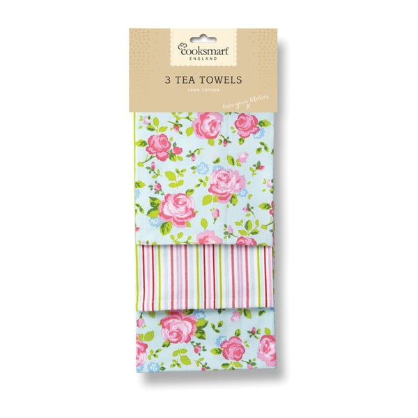 Set od 3 Cooksmart England Florals pamučna ručnika