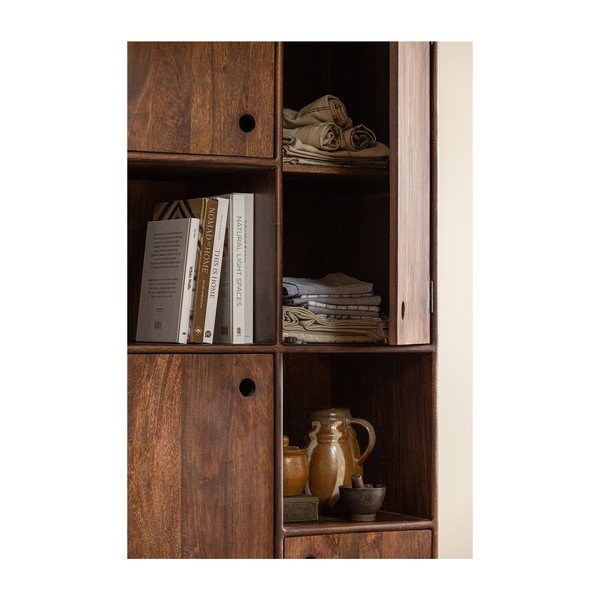 Tamno smeđi ormarić od masivnog manga 75x210x45 cm Staes – WOOOD-image-3