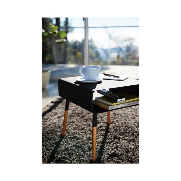 Crni pomoćni stolić YAMAZAKI Plain, visina 35 cm-image-1