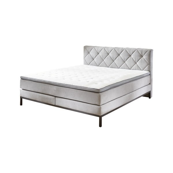 Svijetlo sivi boxspring krevet 160x200 cm Rockaway – Rojaplast