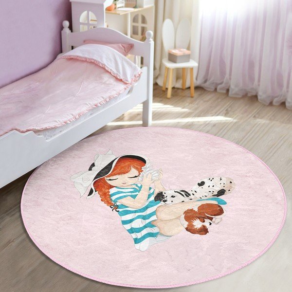 Ružičasti dječji tepih ø 120 cm Comfort – Mila Home-image-2