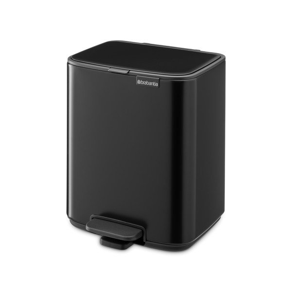 Mat crna željezna kanta za smeće s pedalom 7 l Bo – Brabantia
