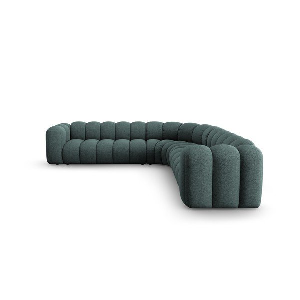 Tirkizna kutna garnitura od šenila Lupine – Micadoni -image-2