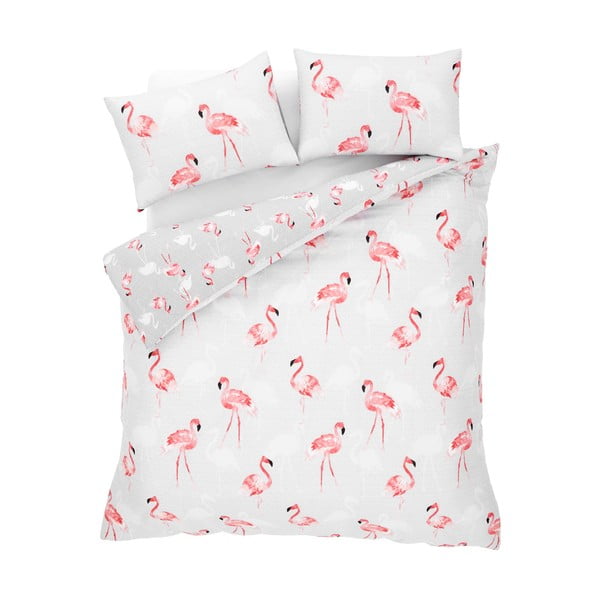 Bračna posteljina Catherine Lansfield Flamingo, 200 x 200 cm