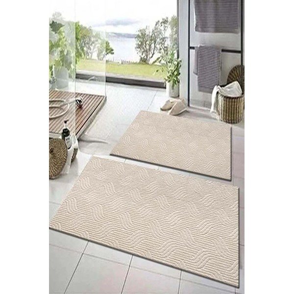 Bež kupaonske prostirke u setu 2 kom 60x100 cm – Mila Home-image-1