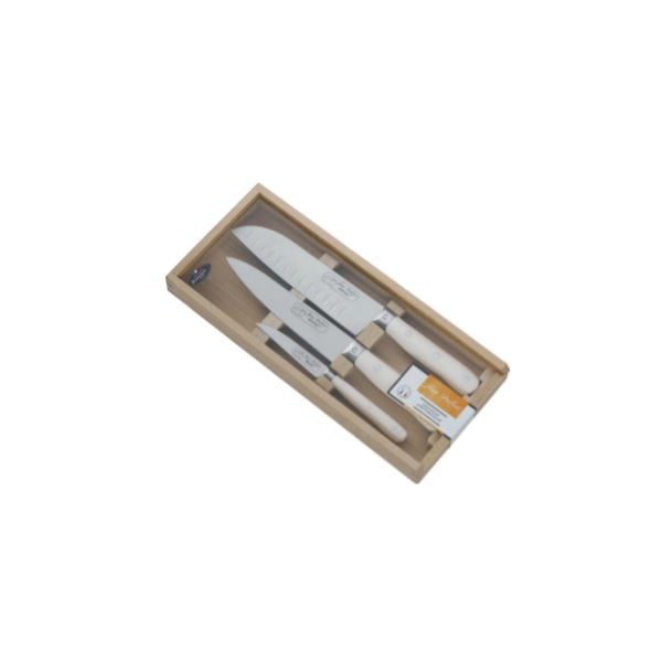 Set od 3 bijela noža u kutiji za pohranu Jean Dubost