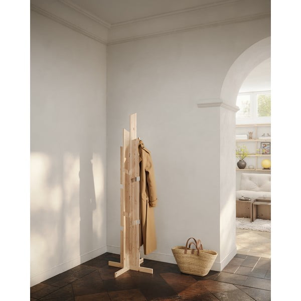 Vješalica od masivnog bora u prirodnoj boji 60x186 cm Keeper – Karup Design-image-1