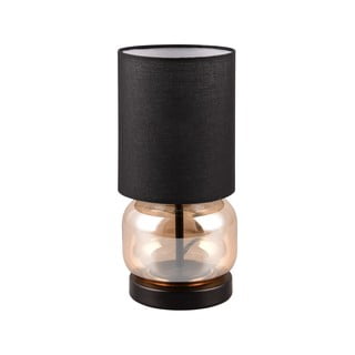 Crna/narančasta stolna lampa s tekstilnim sjenilom (visina 28,5 cm) Elio – Trio