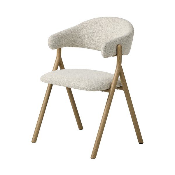 Krem/u prirodnoj boji podstavljena blagovaonska stolica s naslonima za ruke Frances – Unique Furniture
