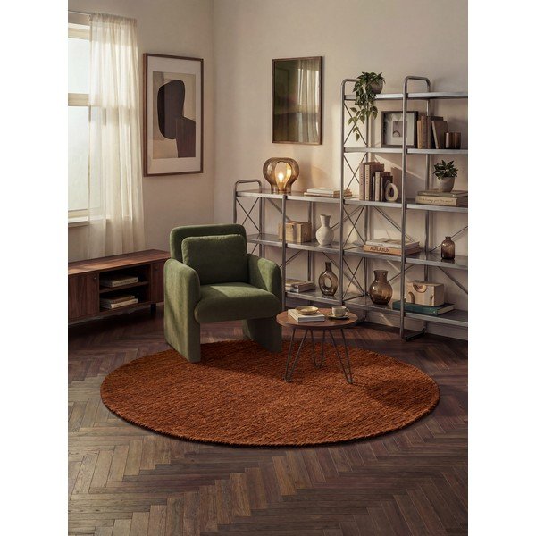 Smeđi ručno rađen vunen okrugao tepih ø 160 cm Bexley Woolwich – Ted Baker-image-1
