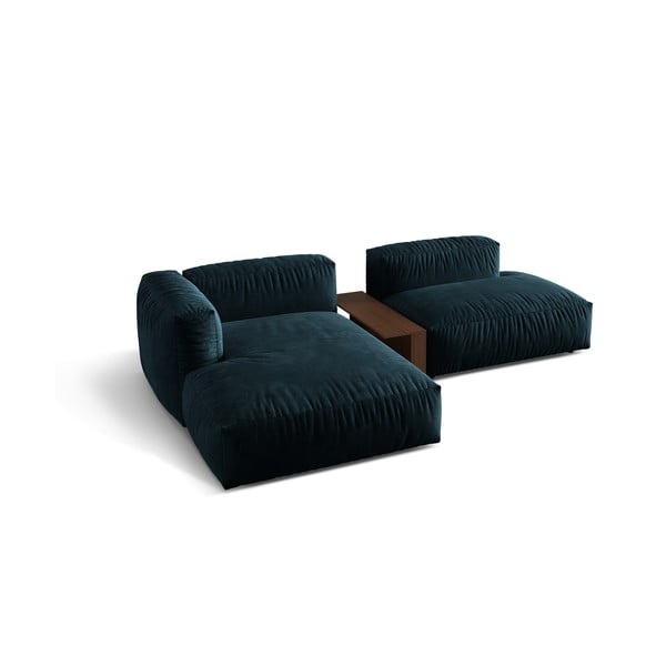 Tamno plava baršunasti kutna garnitura (s lijevim kutom/s ležaljkom) Martina – Micadoni -image-3