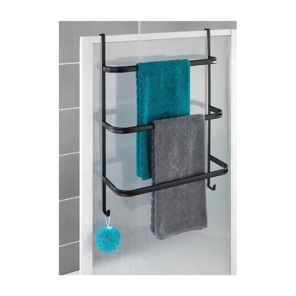Crni stalak za ručnike Wenko Towel Holder Black, 21 x 54 cm-image-3