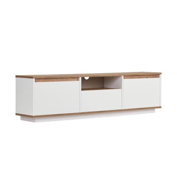 Bijela/u prirodnoj boji TV komoda u dekoru bora 160x42x30 cm Sentinel – Kalune Design