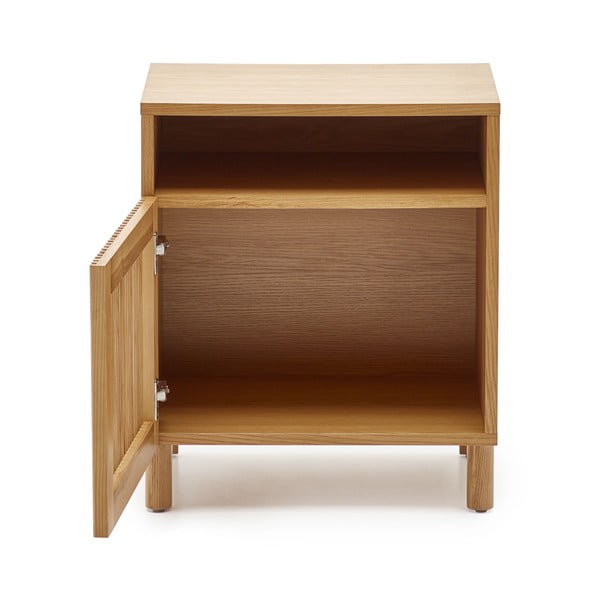 Noćni ormarić u dekoru hrasta u prirodnoj boji Beyla – Kave Home-image-3