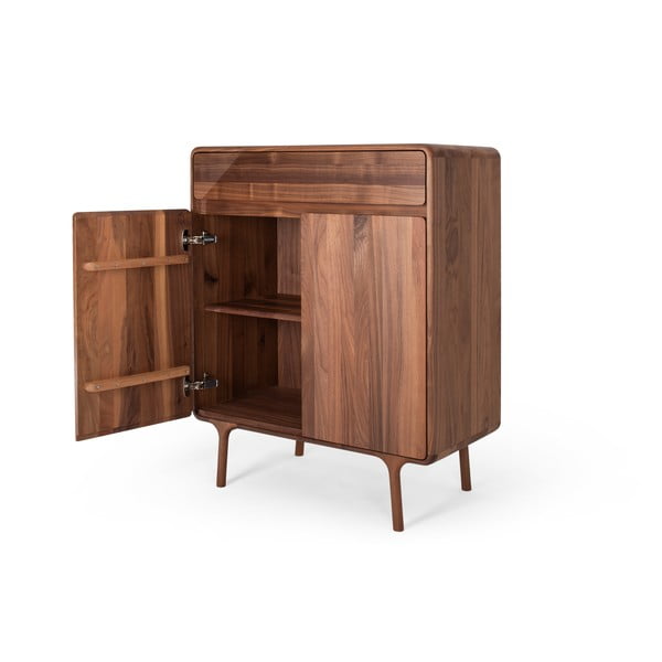 Smeđa komoda od punog oraha 90x110x45 cm Fawn – Gazzda-image-3