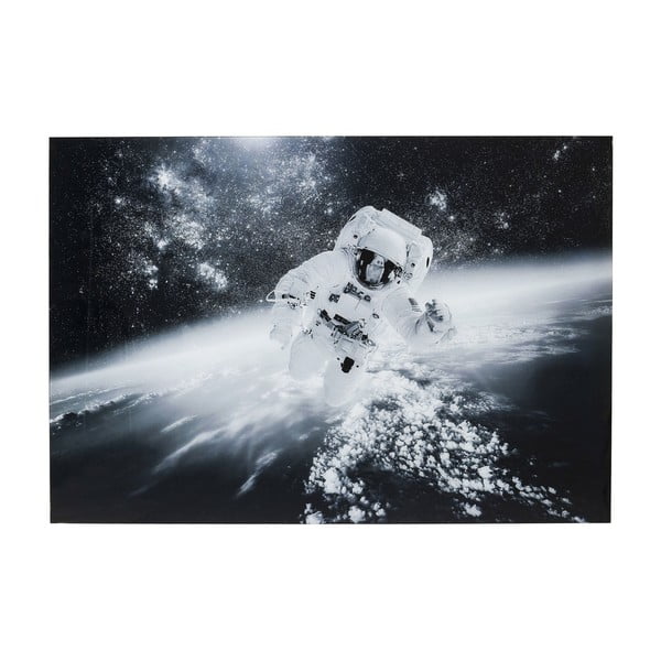Glazirana crno-bijela slika Kare Design Stakleni čovjek na nebu, 150 x 100 cm
