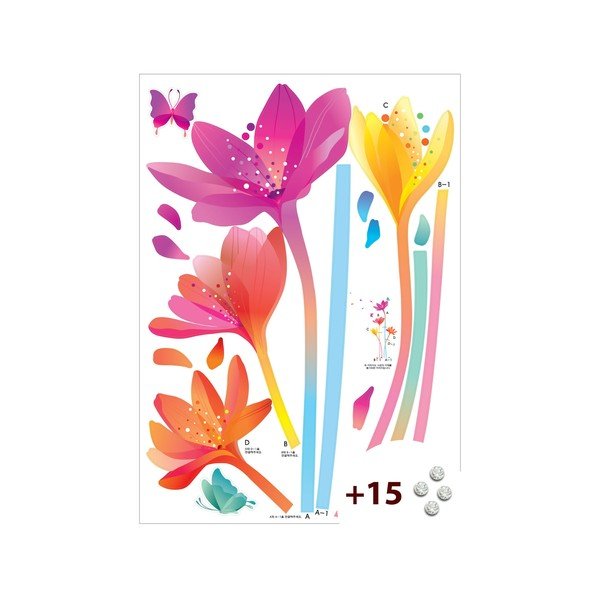Set naljepnica i 15 Swarovski kristala Ambiance Rainbow Flowers-image-1