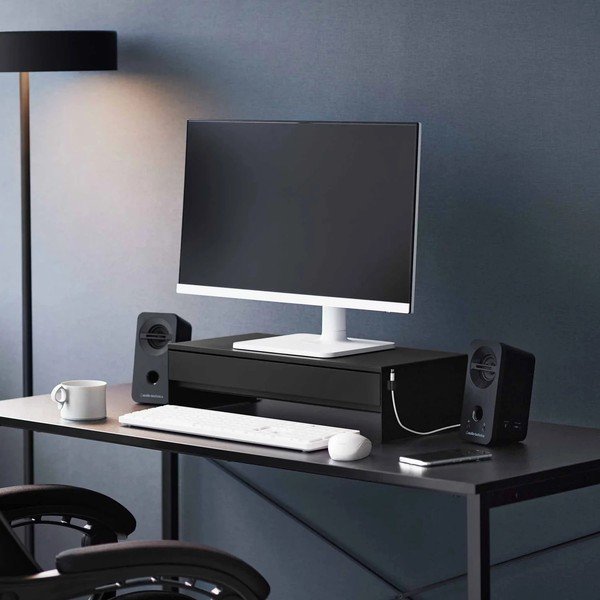 Crno metalno postolje za monitor Tower – YAMAZAKI-image-1