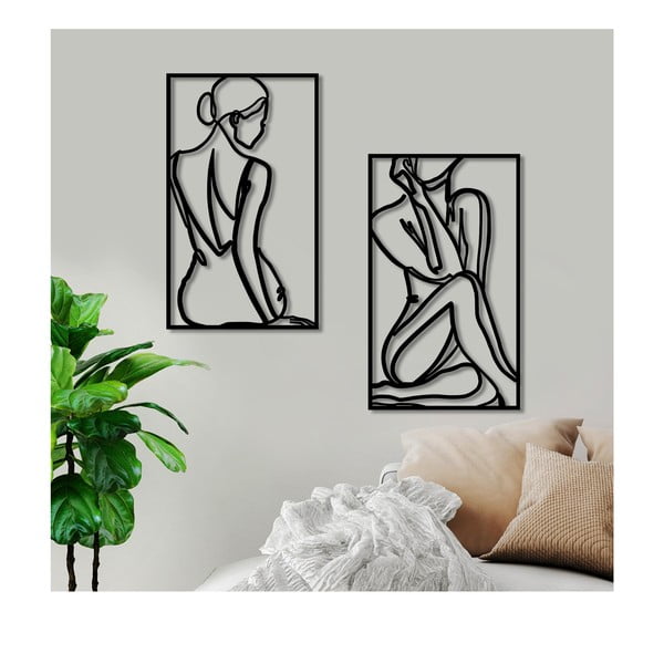 Metalni zidni ukras 42x70 cm Minimalist Female - Wallity-image-1