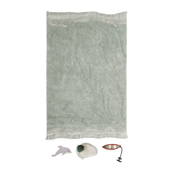 Mentol zeleni pamučan dječji tepih za igru 90x130 cm Waves – Lorena Canals