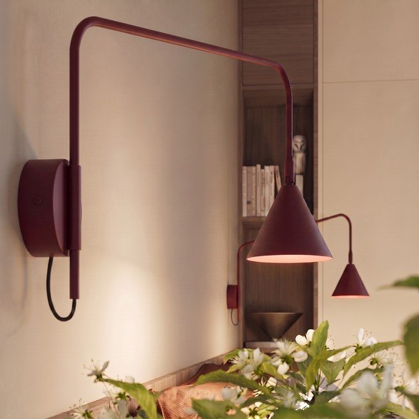 Bordo željezna zidna lampa sa savitljivom konstrukcijom s utikačem Zylo – Sollux-image-4