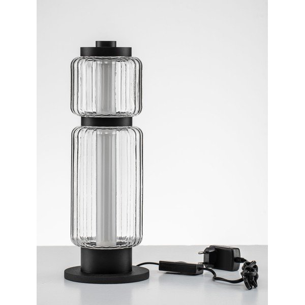 Mat crna staklena LED stolna lampa (visina 39 cm) Liesa – Nova Luce-image-4