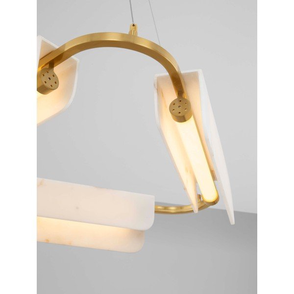 Krem/mjedena LED viseća svjetiljka u mramornom dekoru s mogućnosti zatamnjivanja ø 63 cm Aider – Nova Luce-image-2