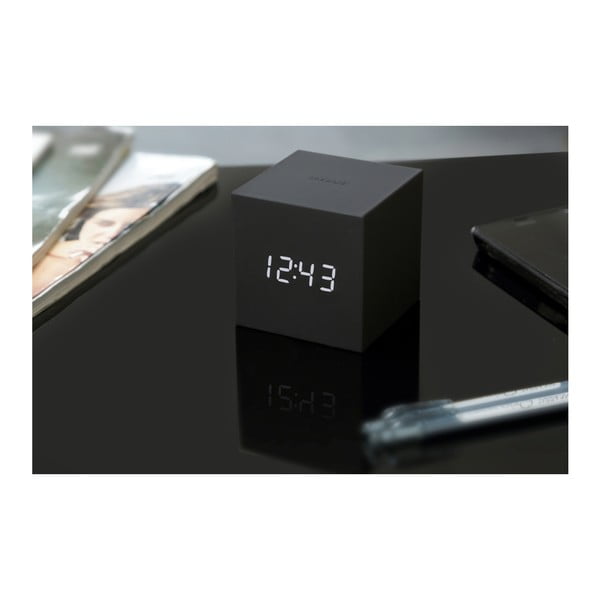 Crna LED budilica Gingko Gravitry Cube-image-1