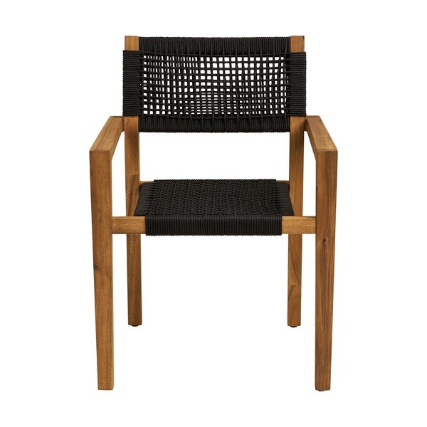 Crna vrtna stolica od masivnog drveta Anzio – House Nordic-image-2