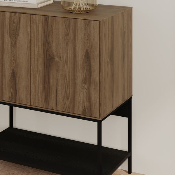 Crni/u prirodnoj boji ormarić u dekoru hrasta 80x90x40 cm Amira – Marckeric-image-4