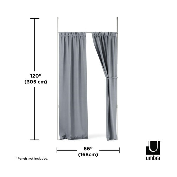 Željezni paravan za zavjesu u srebrnoj boji Anywhere – Umbra-image-4