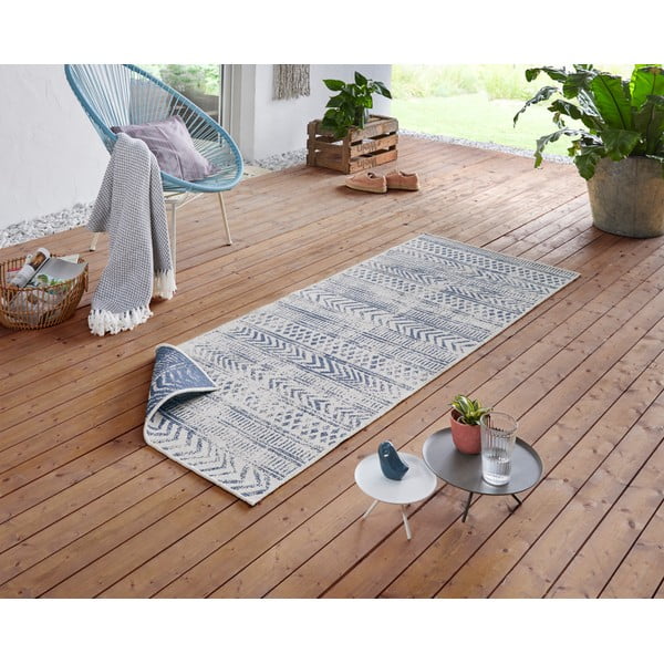 Plavo-krem vanjski tepih NORTHRUGS Biri, 80 x 250 cm-image-1