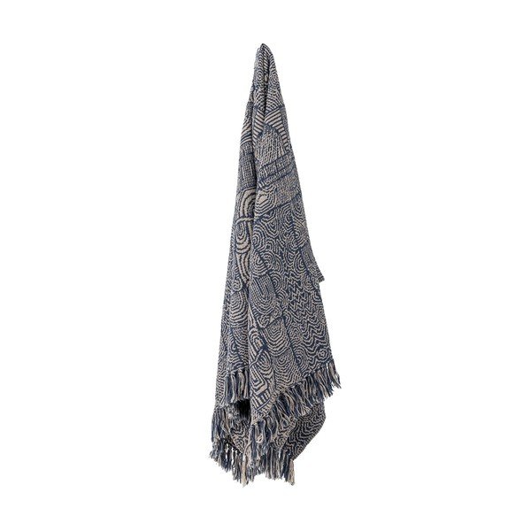 Plava deka od mješavine pamuka 130x160 cm Bresso – Bloomingville-image-3
