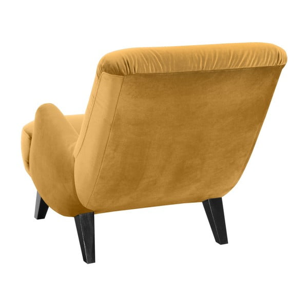 Žuta fotelja s crnim nogama Max Winzer Brandford Suede-image-1