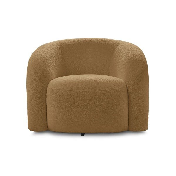 Senf žuta okretna fotelja od bouclé tkanine Elina – Bobochic Paris-image-2